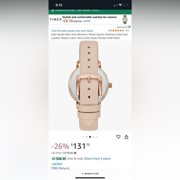 Kate Spade watch- like new. - Picture 7 of 9